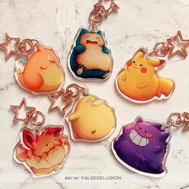 Pookeemon keychains