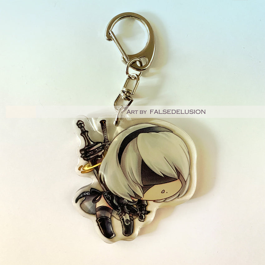 NieR Automata 2B Keychains